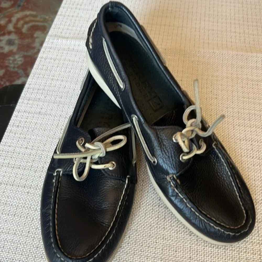 Sperry Men’s 2-Eye charcoal Leather Boat Shoe Size11.5 ,used,leather,dark color